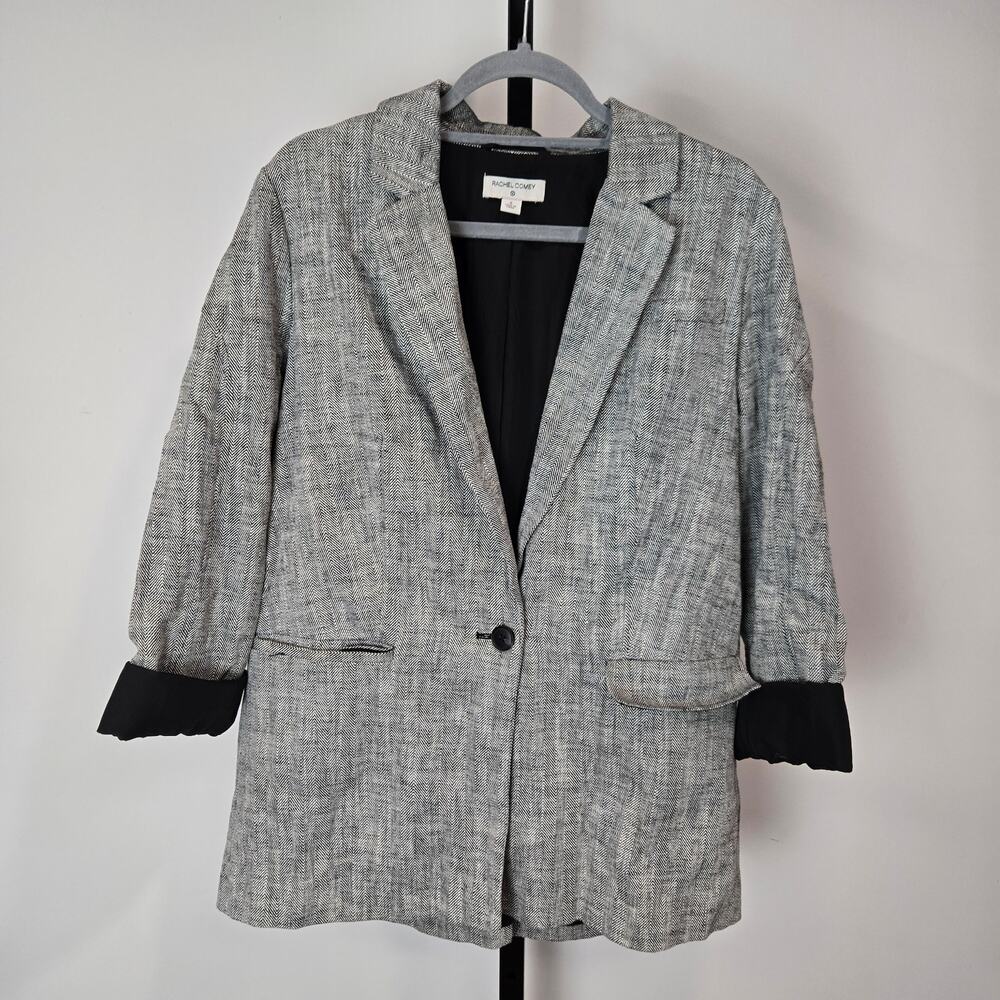 Rachel Comey‎ Target Chevron Tweed Blazer Jacket Academia Linen Cotton Small